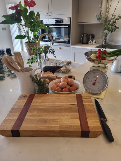 Heritage Oak Cutting Board with Sapele Accents