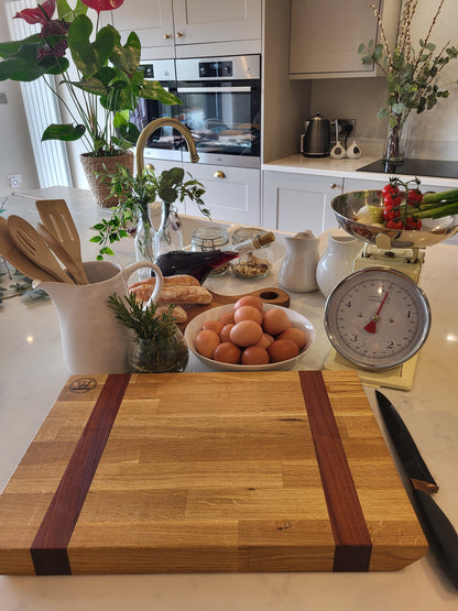 Heritage Oak Cutting Board with Sapele Accents