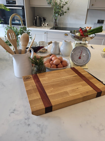 Heritage Oak Cutting Board with Sapele Accents