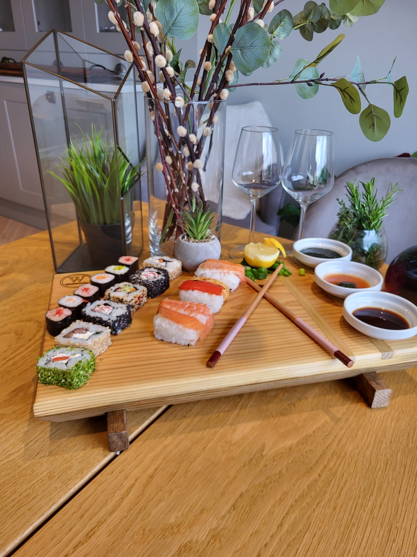 Oak inlaid  Sushi Boards